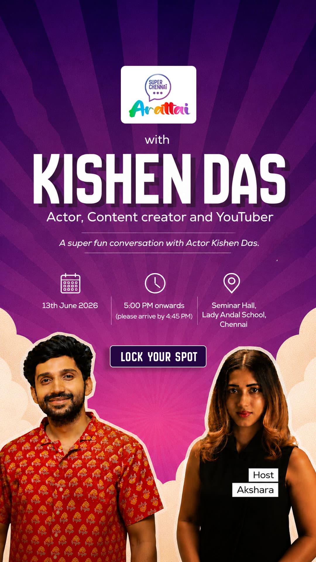 Arattai with Kishen Das ( Actor ) and Host Akshara